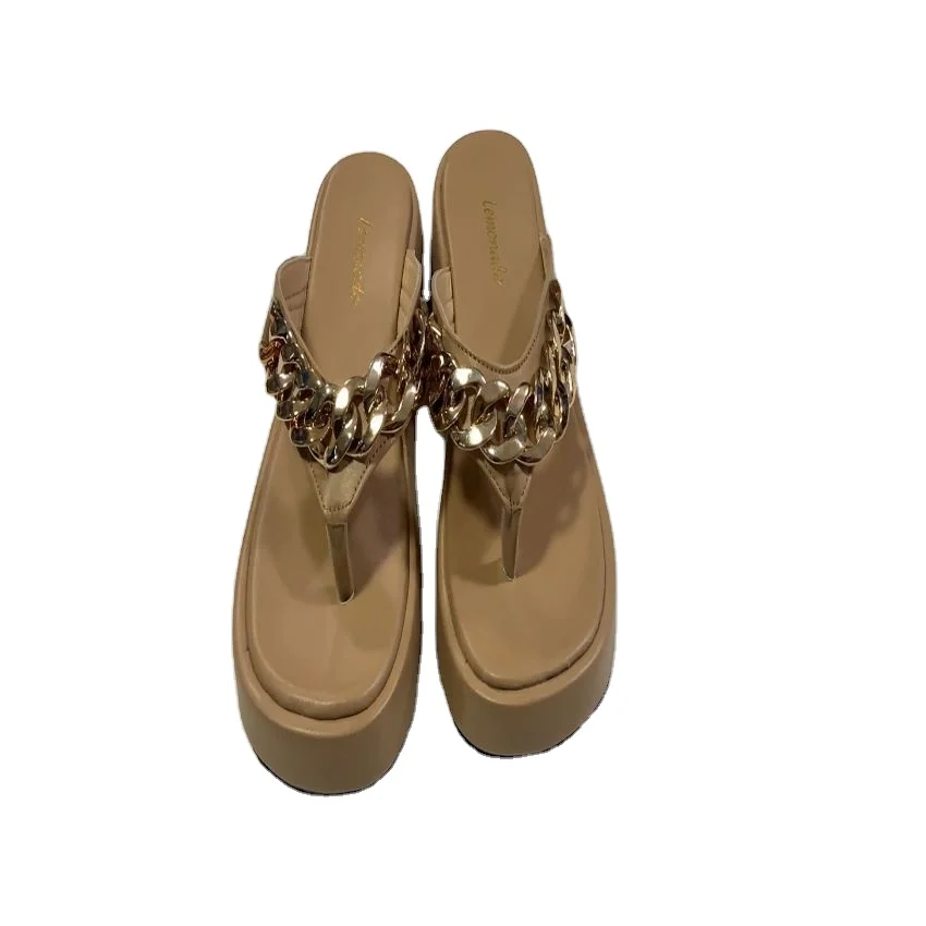 

2021 summer new large size women's shoes fashion thick-soled flip flops beach women's slippers