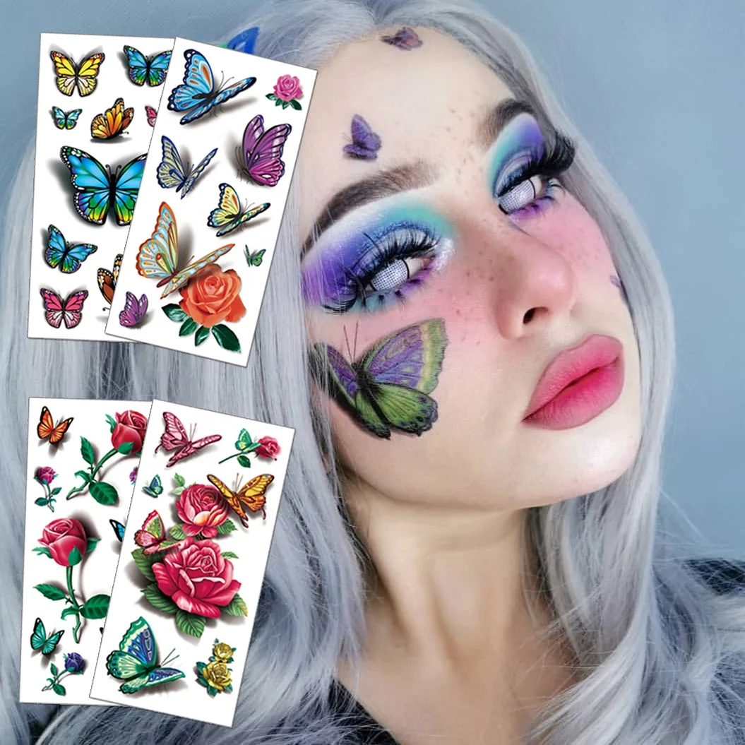 

Good Quality Colourful Waterproof 3D Butterfly Stickers 3D Butterfly Tattoo