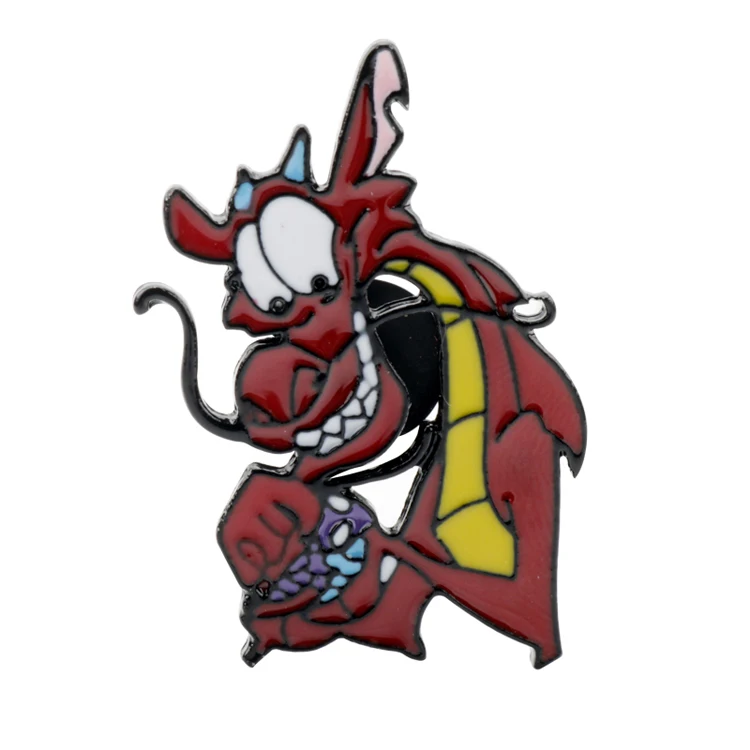 

Anime ancient china Mushu dragon enamel pins brooch for fans decoration