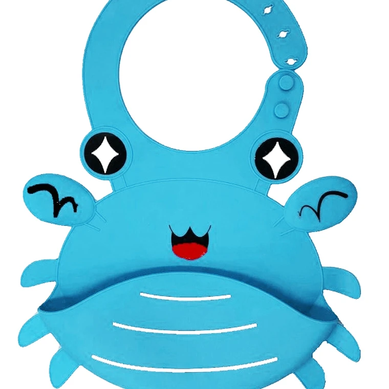 

New Silicone Baby Bib With with Food Catcher Baby Silicone Bibs Wholesale, Customized color