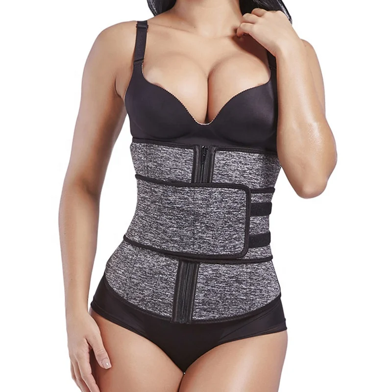 

Women Abdominal Belt High Compression Zipper Plus Size Neoprene Waist Cincher 7 Steel Corset Body Sweat Waist Trainer