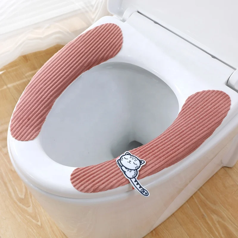

Thickened toilet seat with cat handle Washable and re-stickable toilet cushion cover