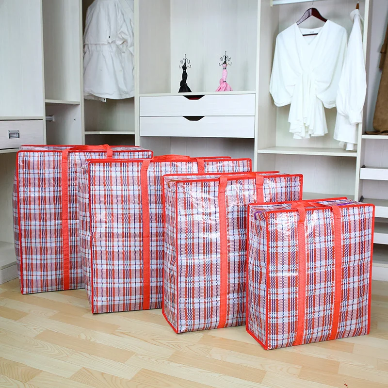 

luggage storage bag Woven storage bags pp woven bag shopping, Red,blue