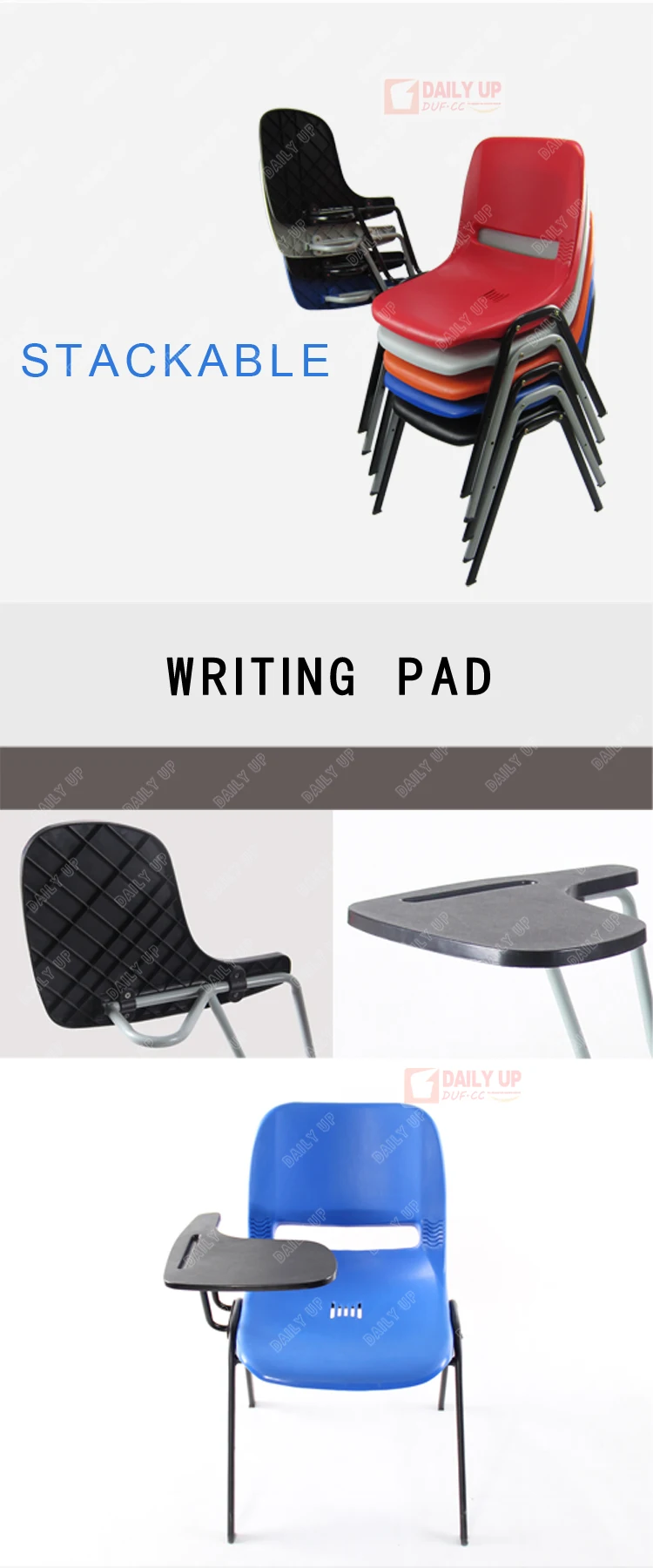 School Writing Tablet Chairs Training Chairs with Board Trustpass Company Wholesale Price Free Shipment (50 chairs)to Canada
