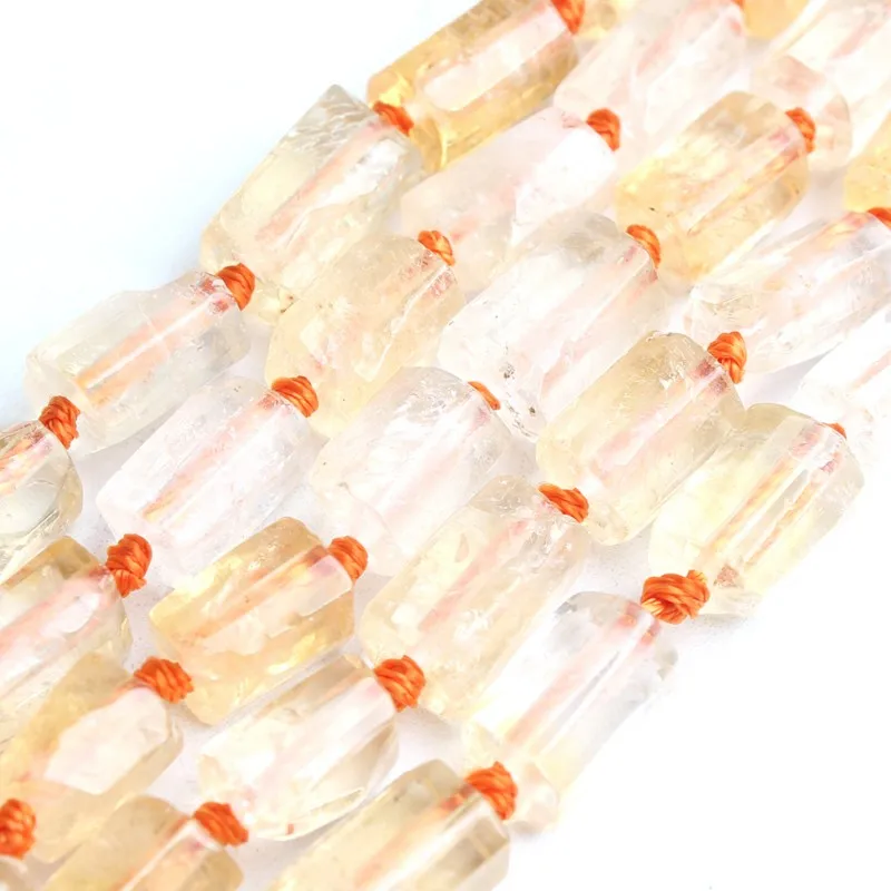 

Fashion 8x11mm Natural Column Shape Yellow Quartz Citrines Stone Loose Beads for Jewelry Making