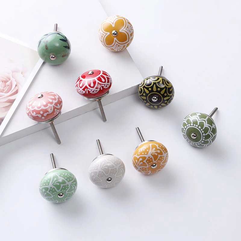 Wholesale Positive Theme Ceramic Door Knobs Vintage Shabby Chic
