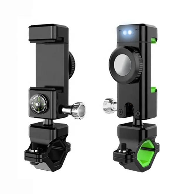 

VCAN Mobile Phone Holders Stand for Bike Motorcycle 360 Rotation Anti-theft with Compass LED lights Bicycle Cell Phone Bracket