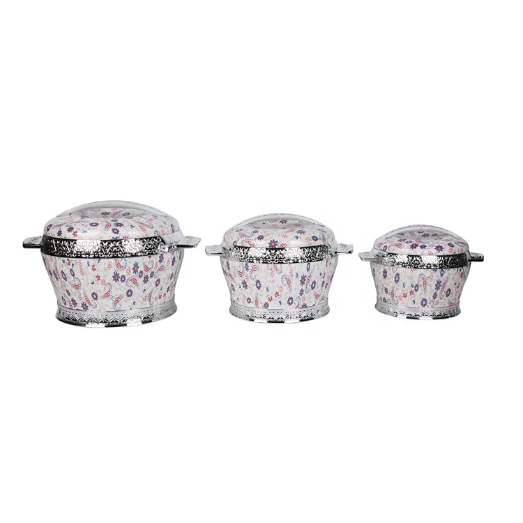 

2L 4.2L 6.3L Food Keep Warm Container 3 Pcs Set Flowers Pattern Keep Fresh Hot Pot Casserole Sets