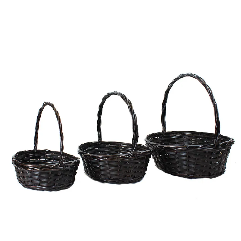 

Factory Direct Oval Brown Gift Willow Woven Wicker Basket With Handle, As photo or as your requirement