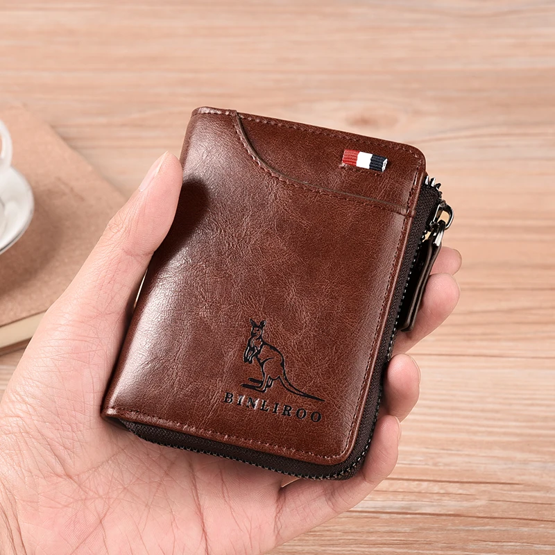 

Wallet men's leather texture high-grade high-capacity 2022 new fashion small wallet, daily portable pocket, retro Mini Wallet, Three colors