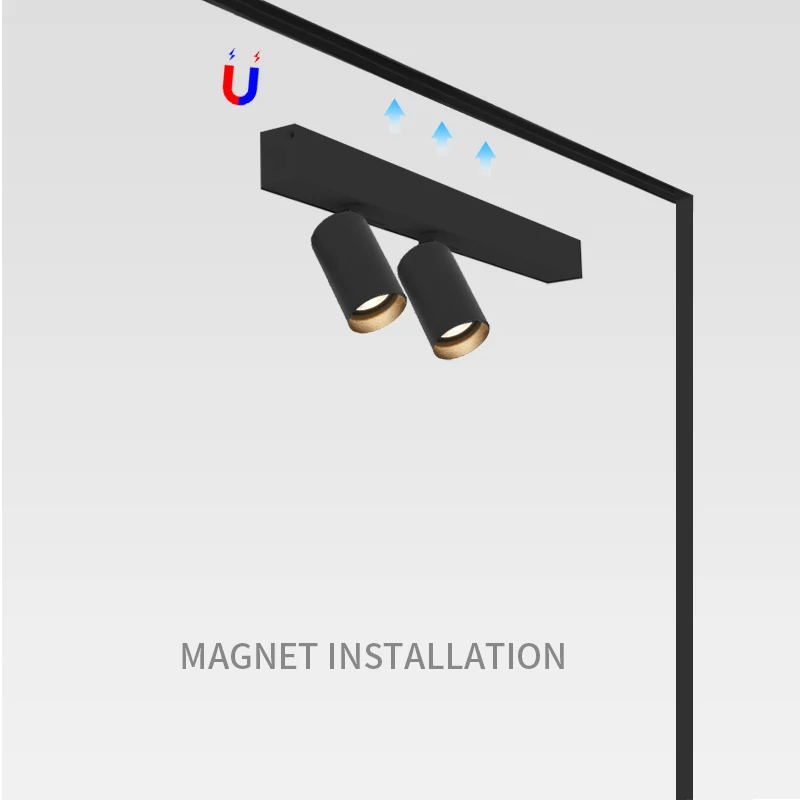 Track Light COB 5w CRI 90 100lm/w 2700k Track Light Magnetic Track Lighting Fan