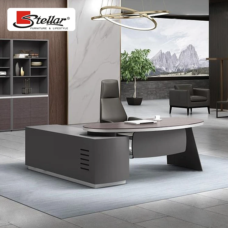 Modern mdf painting l shaped boss ceo manager desk executive wooden