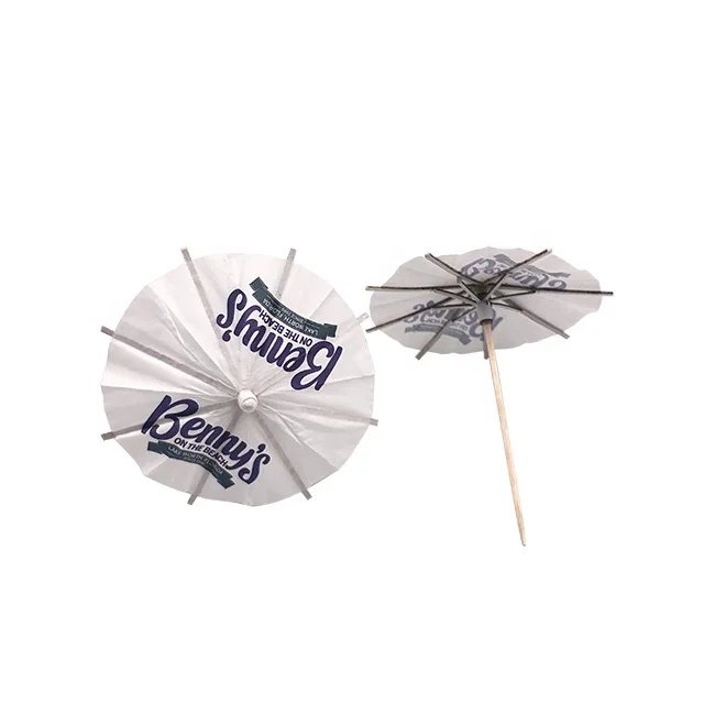 

Decorative Party Umbrella Wood Cocktail Picks For Bar, Customized color