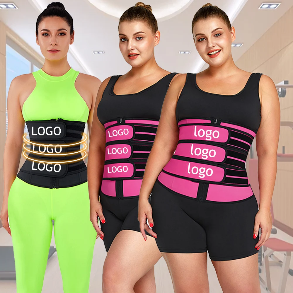 

2021 Women Latex Waist Trainer With Logo Three Belts Design For Super Control Of Abdomen And Waist Trainer Spandex, As shown