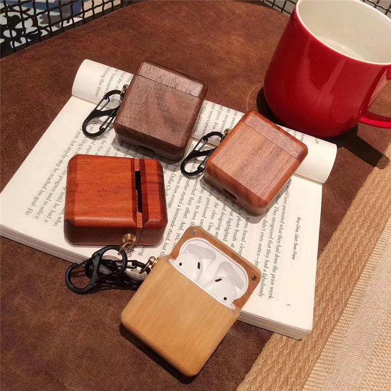 

2020 Handmade Nature Wooden Protective Case for Airpods 1 2