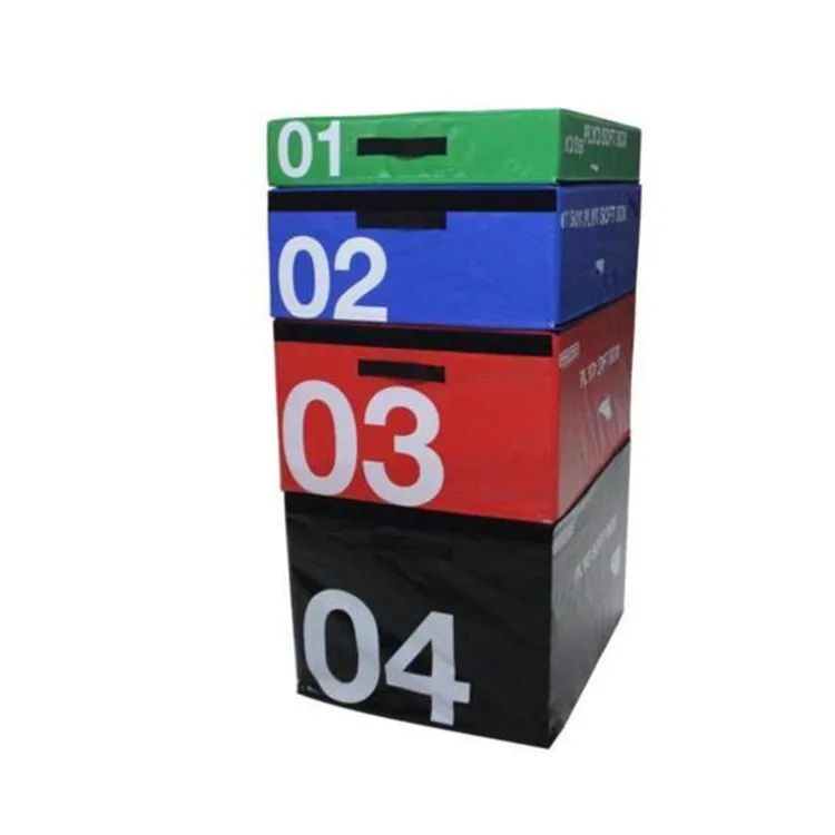 

Buncing exercise 4-level Plyometric boxes set jumping boxes set, Red,black, green,blue