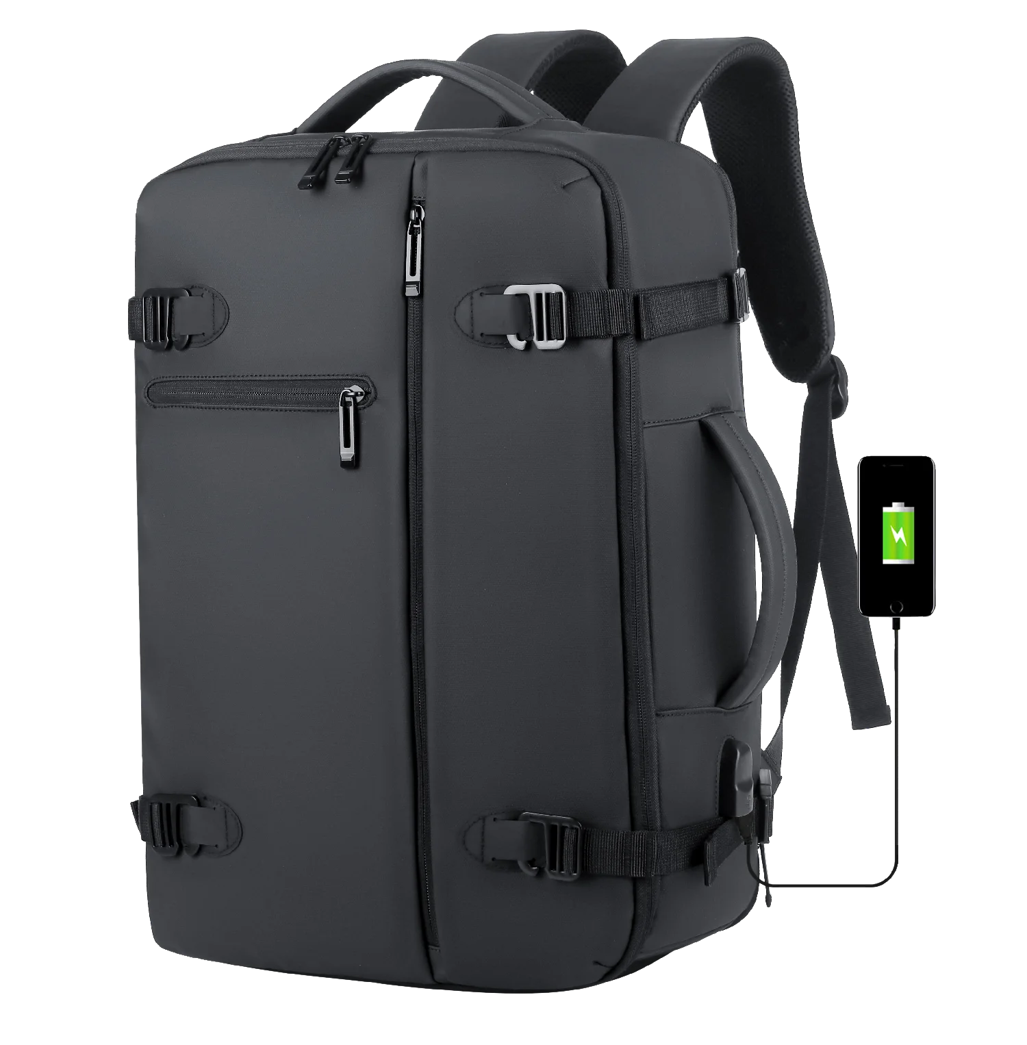 

custom logo black business laptop backpack for men