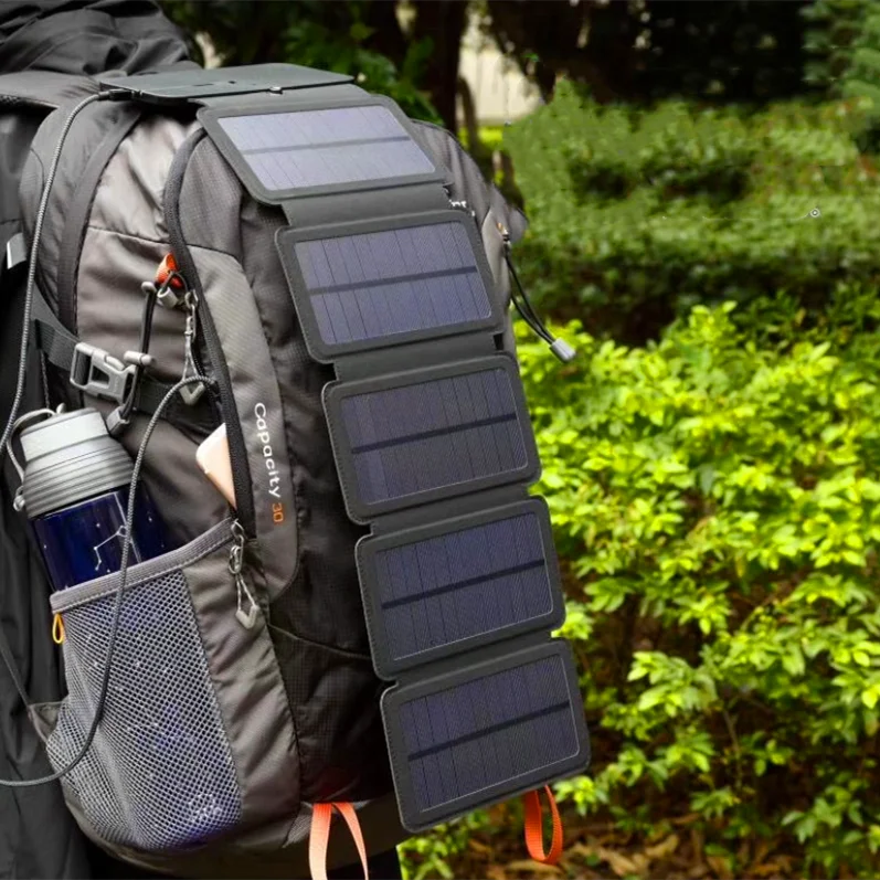 

Foldable solar power banks powerbank mobile charger battery mobile portable power bank pcb board with built in cable compass