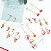 fashion red christmas tree sock dangle earings for women flashing