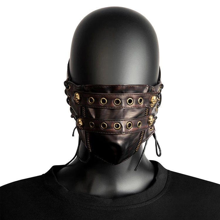 

PU Leather Halloween Mask Party Face Mask Vintage Gothic Mask, Customized