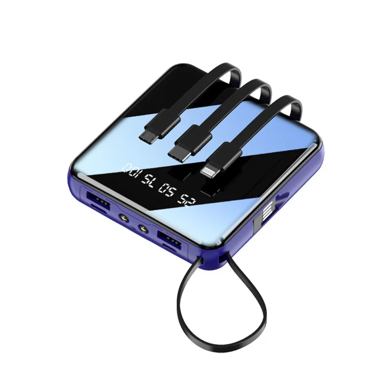 20000mAh Power Bank External Battery Charger Mini Powerbank Built in Cable For Huawei Xiaomi iPhone 11 Samsung S10 S20 Poverbank - ANKUX.COM