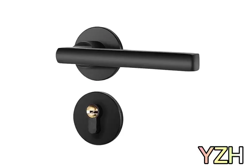 High Quality Interior Room Door Self Locking Black Door Handle Split