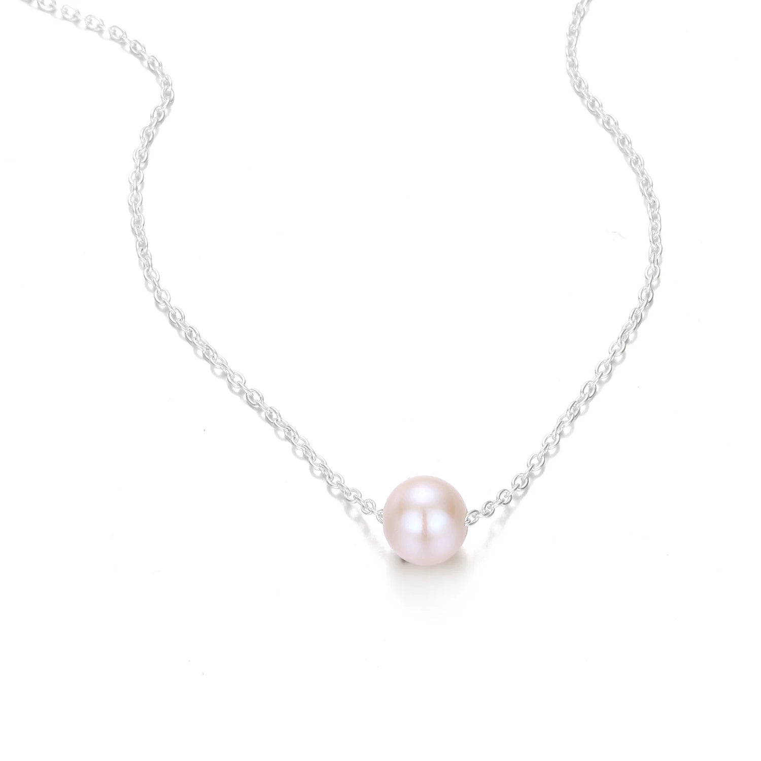 

Minimalist Simple Jewelry Chain Necklace Custom Woman 316L Stainless Steel 4MM Pearl Pendant Choker Jewelry Set Necklace, Rose gold, 14k gold, silver