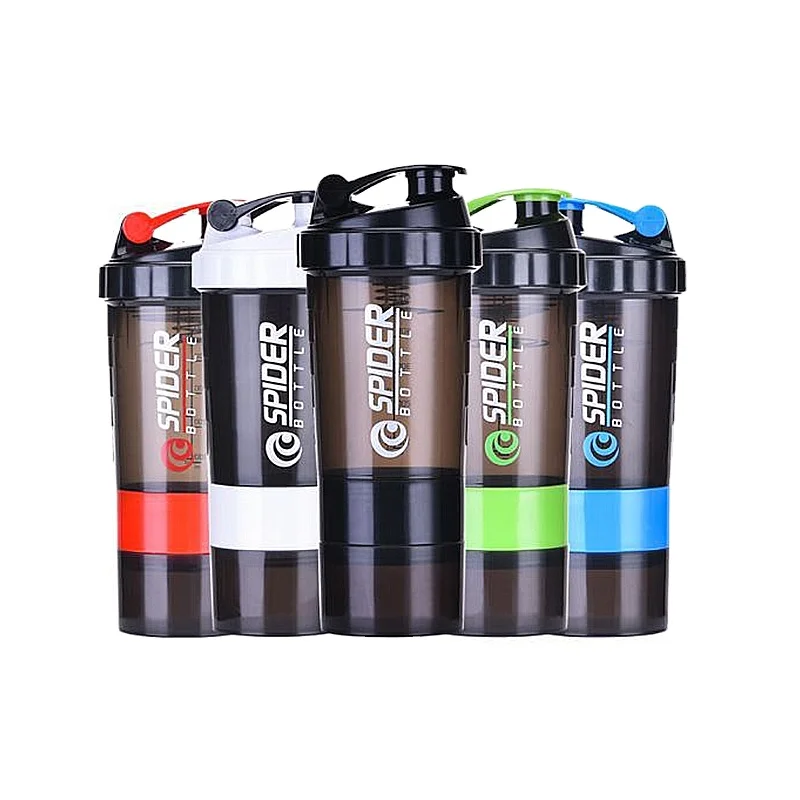 

Custom Logo Wholesale BPA Free Sport 500ml Fitness Gym Plastic Protein Shaker Cup Water Bottle with Storage