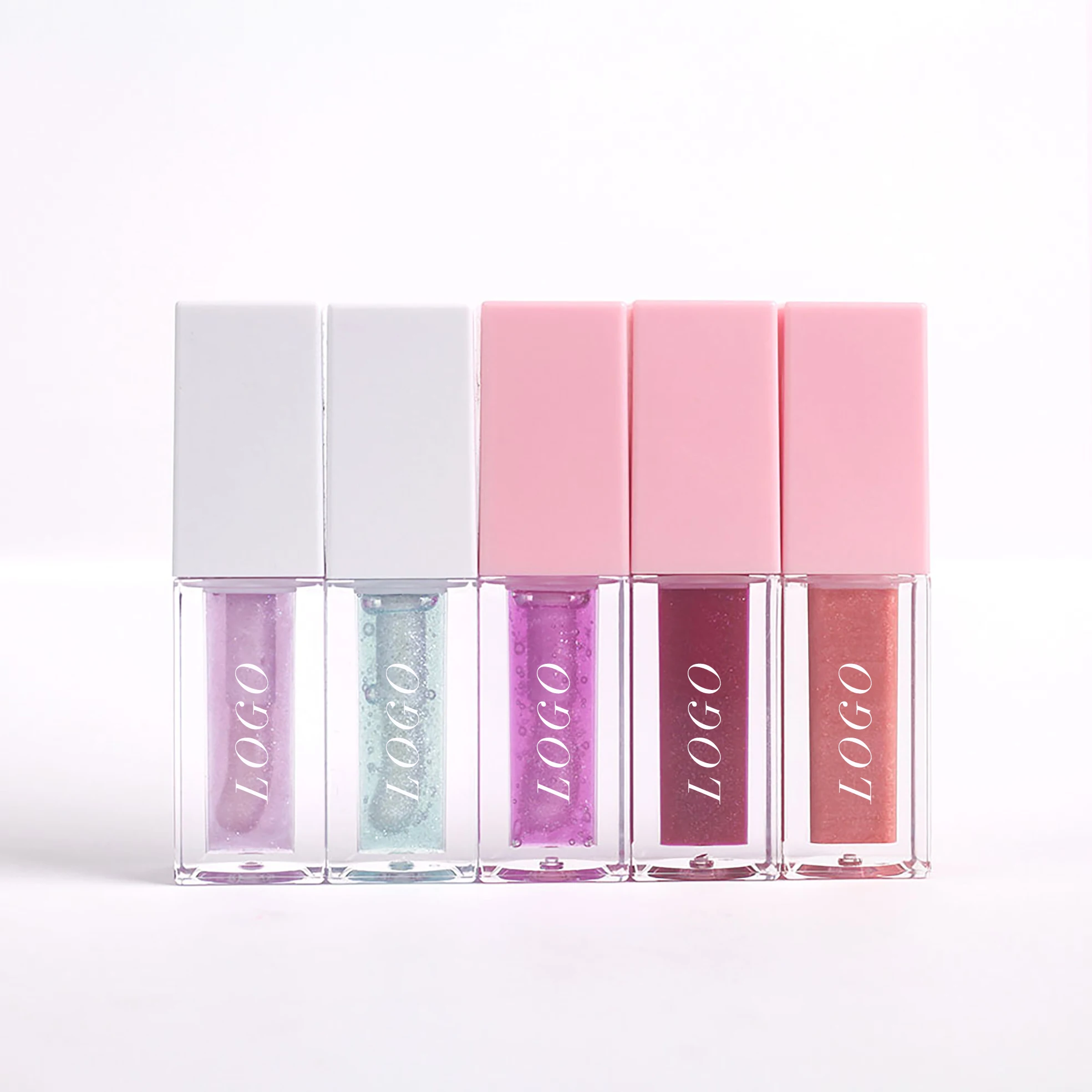 Wholesales Private Label Vegan Cosmetics pink clear Glossy Plumping Lip Oil Glitter Color Changing Lip Oil