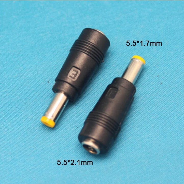 

DC 5.5x2.1mm / 5.5*2.1 female to 5.5x1.7mm male power plug for laptops adapter , 5.5 2.1 TO 5.5 1.7 mm, Black