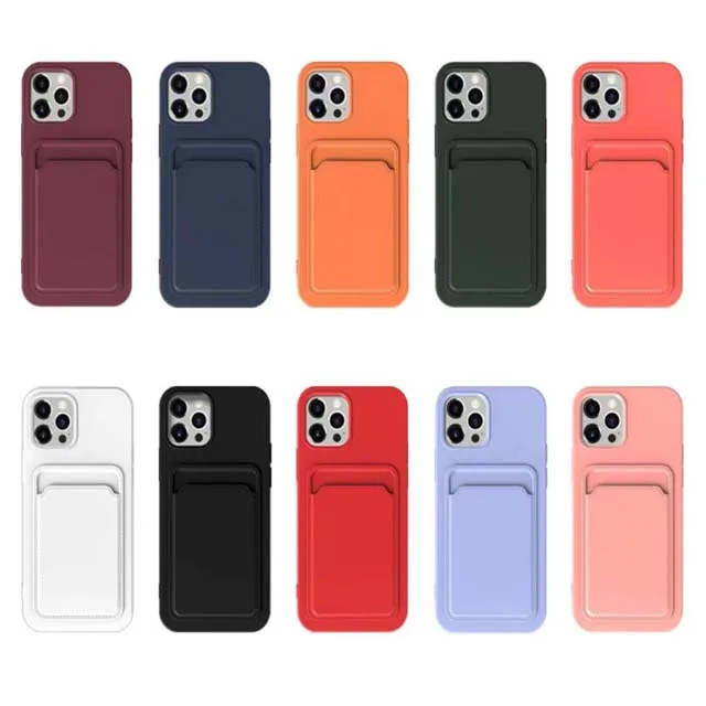 

2021 Amazon Hot Snap on TPU case wallet ID Credit Card Phone Holder Phone Case for iPhone 12