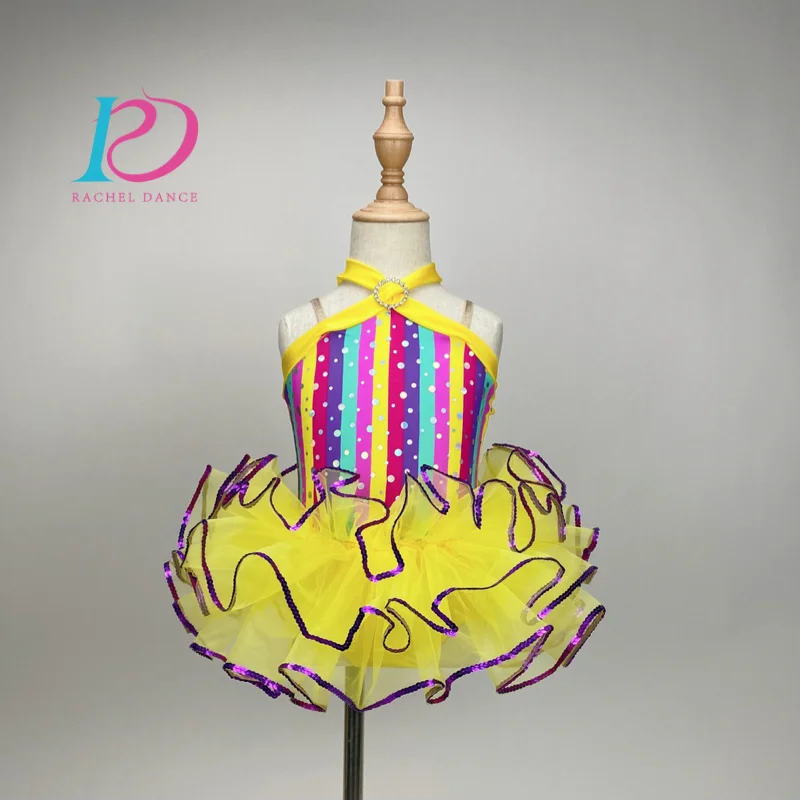 New Children's Costume Festival Dance Competition Costumes Seven-color Sequins Tulle Tutu Skirt