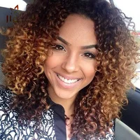 

Snoilite virgin brazilian hair, light auburn colored hair, afro kinky curly clip in hair extensions