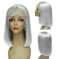 

Morein Hair Hot Sales High Quality 100% Raw Virgin Toupee Human Hair Front Gray Bob Wigs