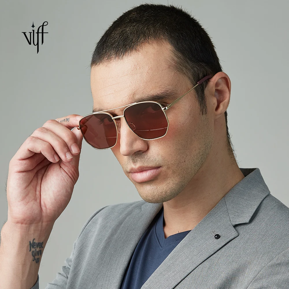 

VIFF Custom Printed Private Label Logo Unisex Retro Sunglasses HM19525 Metal Frame Designer Sunglasses