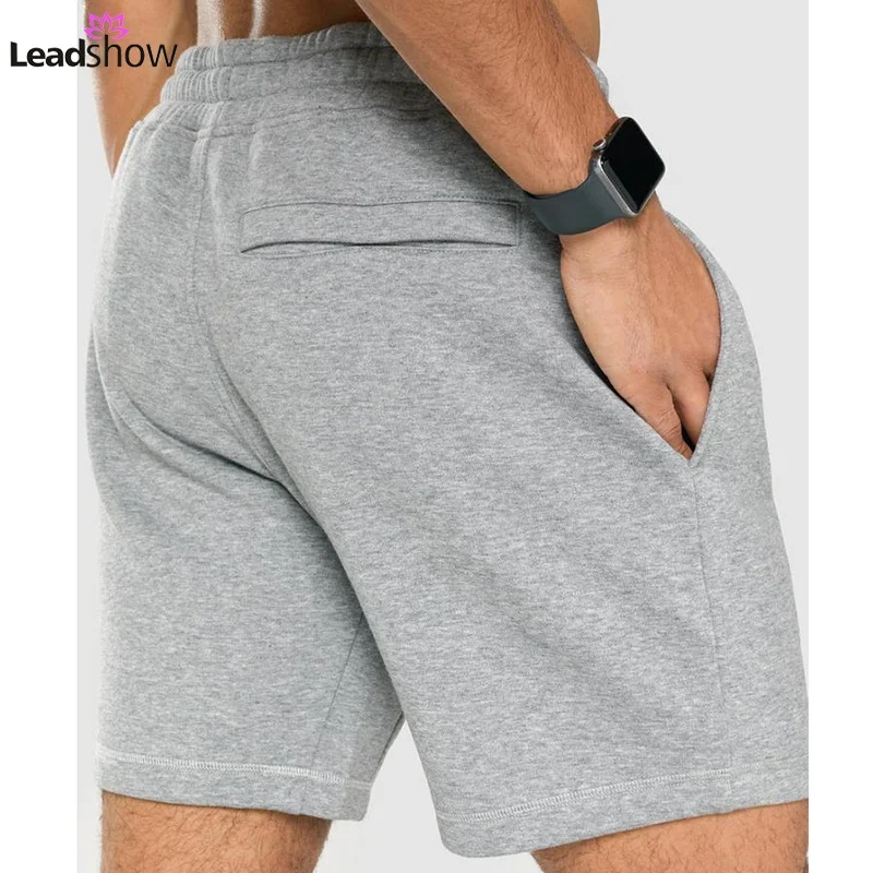 

Fitness Running Men Sports Shorts Quick Drying Training Gym Sport Joggers Short Pants Soft Cotton Drawstring With Pockets, Black , hemp gray , navy