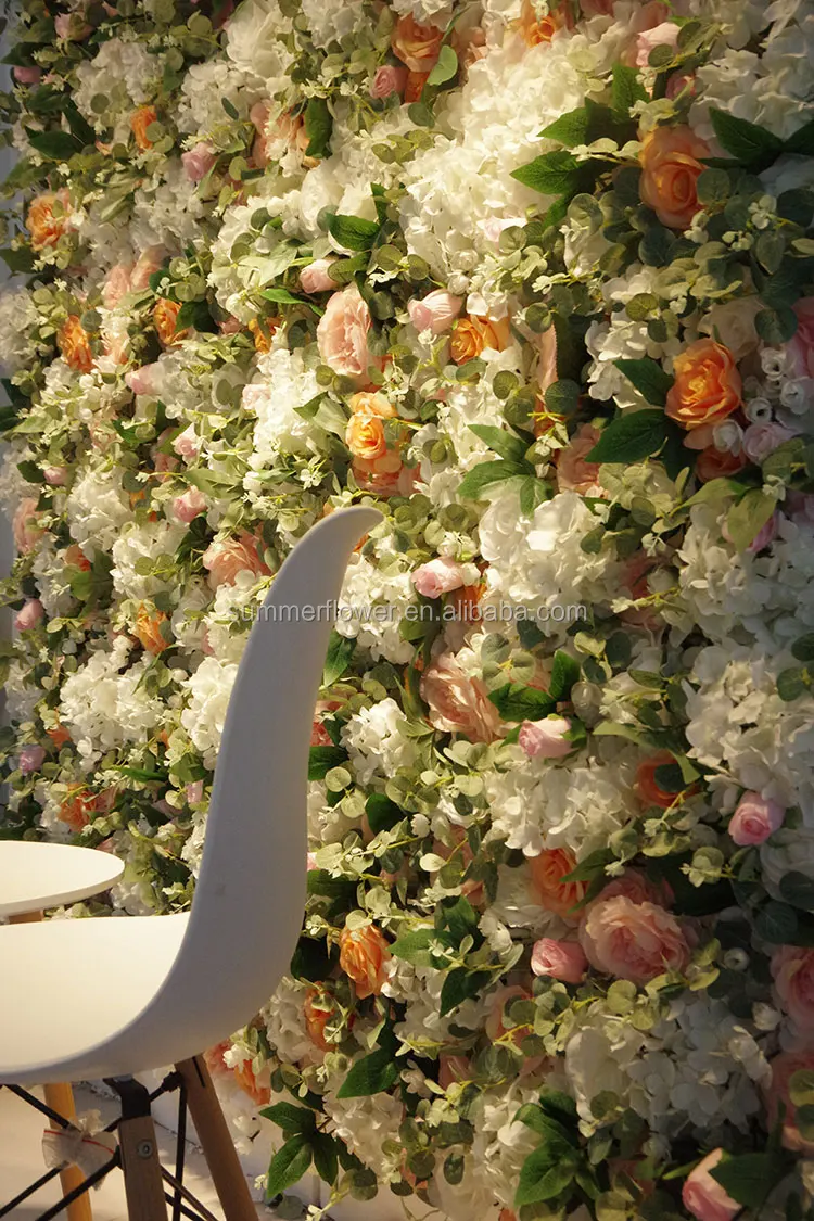 Cheap Flower Wall Whole Sale Artificial Flower Panel Backdrop 40*60cm Plastic Grid Panel Flower