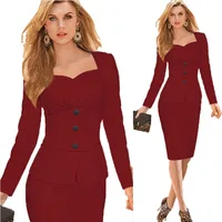 

Plus Size Women Autumn Elegant Peplum Business Casual Party Office Dress