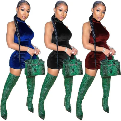 

Sexy Solid Split Joint Turtleneck Pencil Skirt Dresses