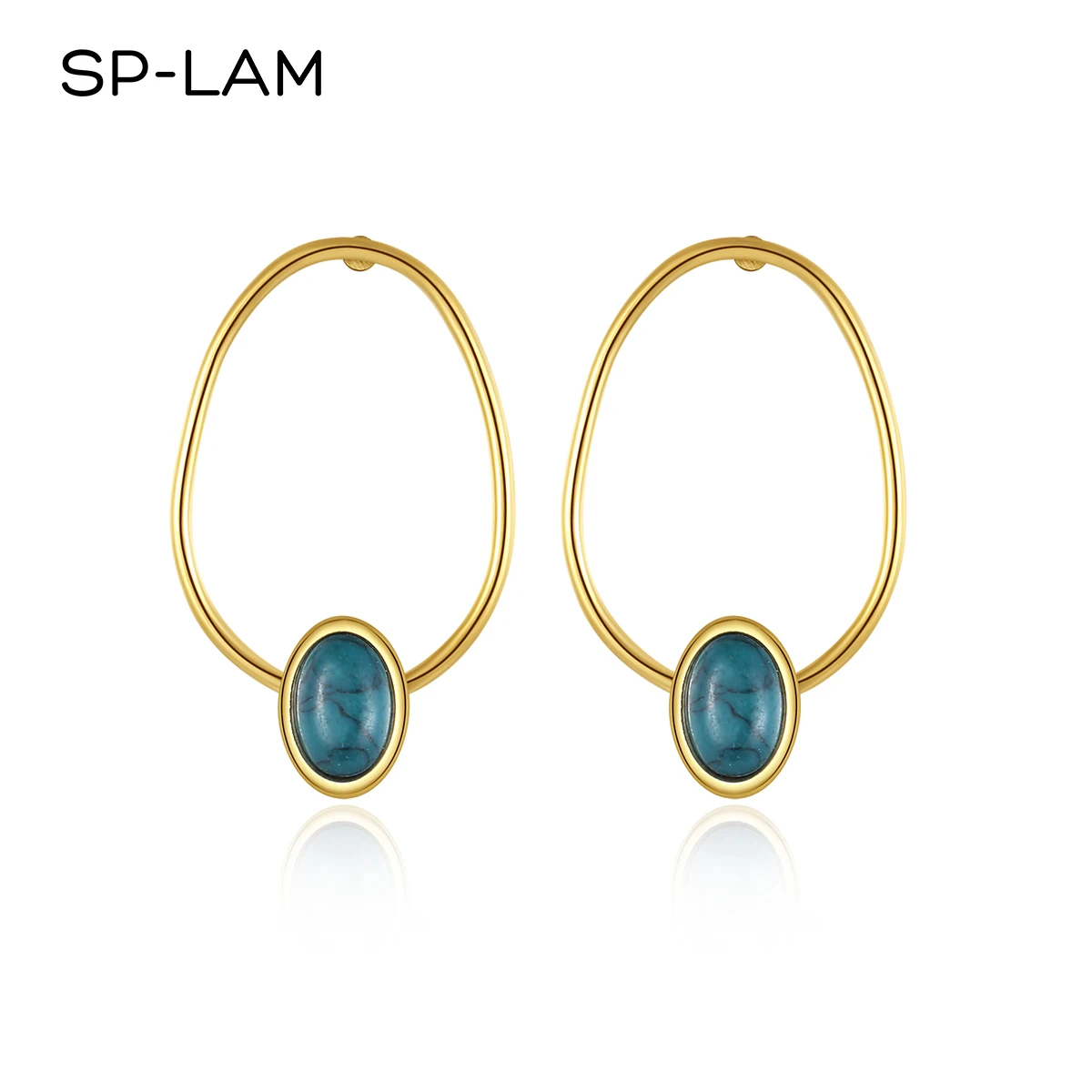 

SP-LAM Woman Western Earing 2021 Vintage Stud Stone Jewelry Designer Earring
