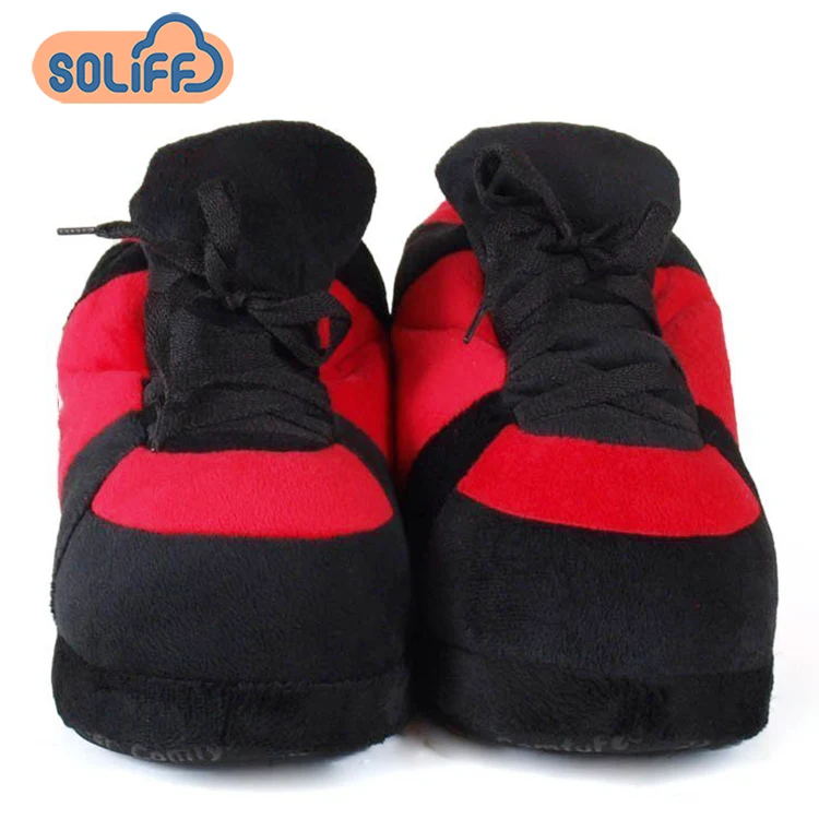 

Adult Winter Cute Warm Indoor Funny Fluffy Yeezy Plush Sneaker Slippers, Pink/yellow/grey or customized