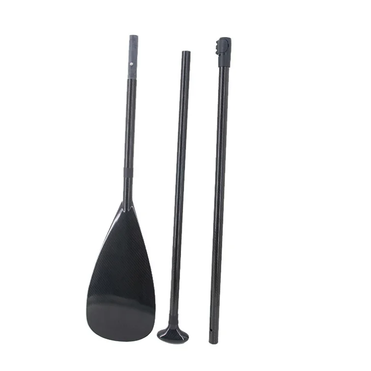 

2021 Custom Logo 3-Piece Adjustable Carbon Shaft SUP Paddle with Nylon Blade, Black or custom colors