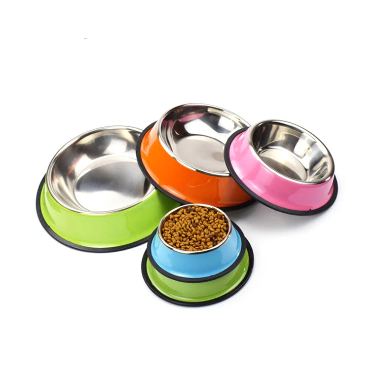 

Double Melamine Dog Bowl Non-slip Stainless Steel Pet Bowl Feed Water Cat Supplies Dog Food bowl, White,blue,pink,green,red,yellow