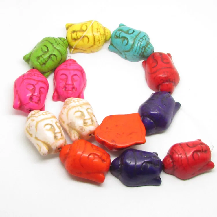 

SB6229 White Turquoise buddha head beads