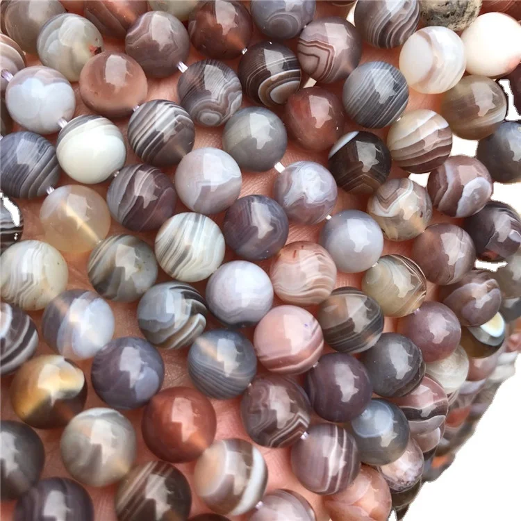 

8mm natural round boswana agate loose stones, Multicolor