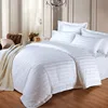 Star Hotel Bedding 100% Cotton Satin Plain White 60s Bed Sheet Bedding Sets