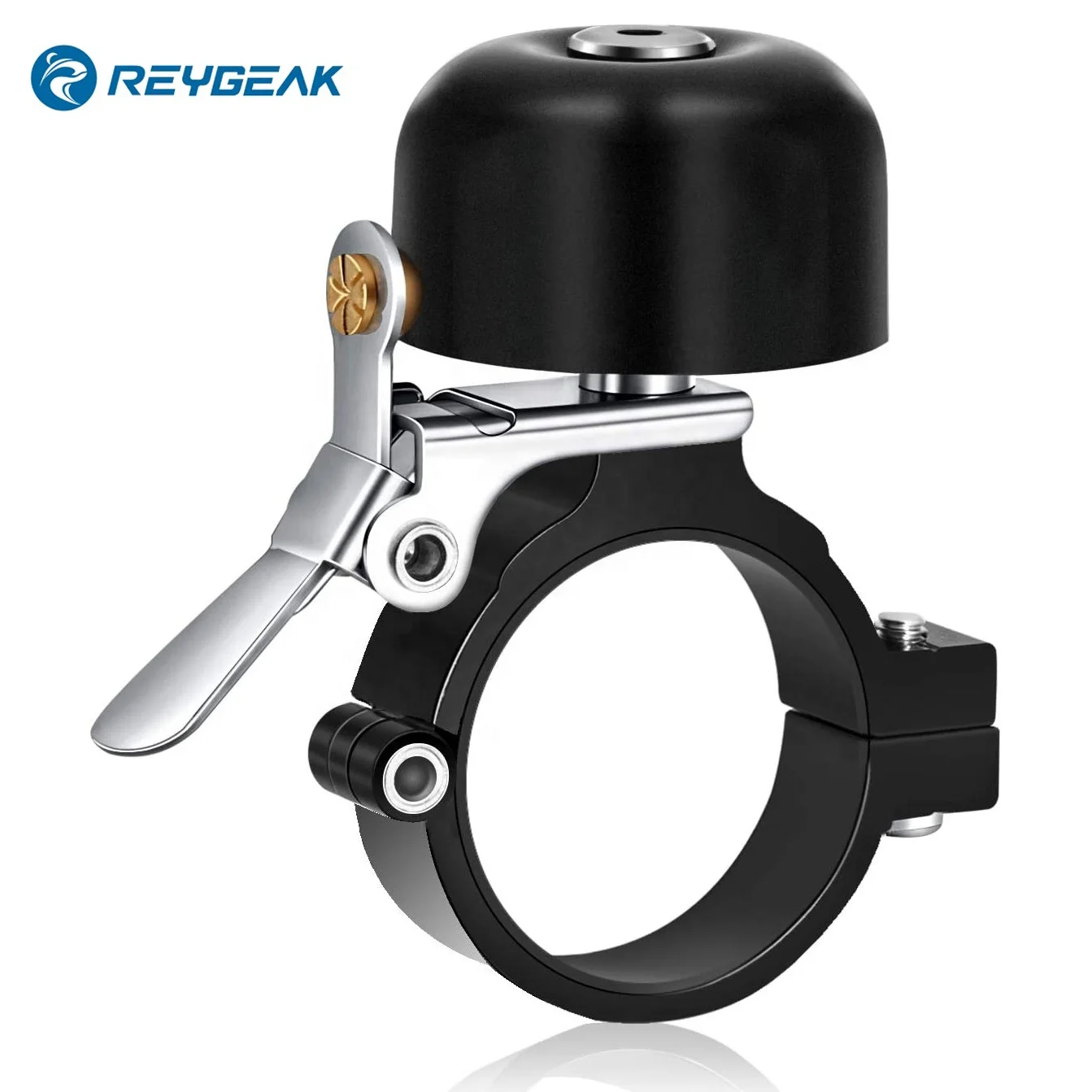 

REYGEAK Bicycle Road Bike Mountain Bike Bell With Nice Loud Tone Horn Cycling Classic Brass Black Universal 22mm-28mm