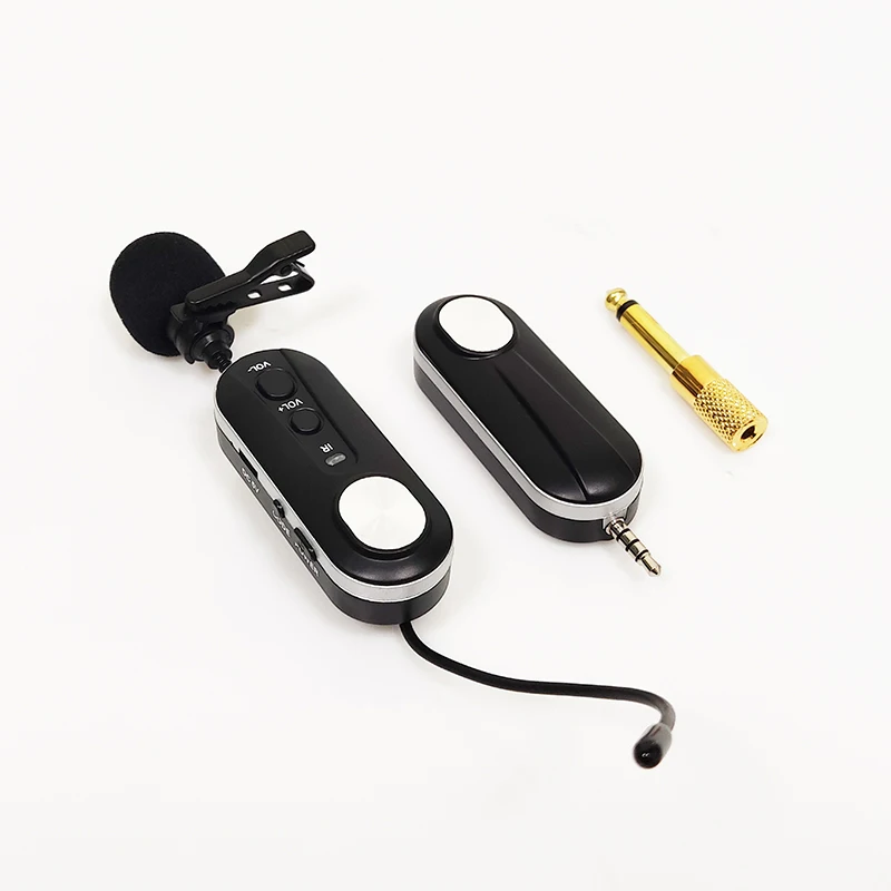 

Wireless Lavalier Microphone System, Rechargeable Wireless Lapel Clip-on Mic with Transmitter & Receiver