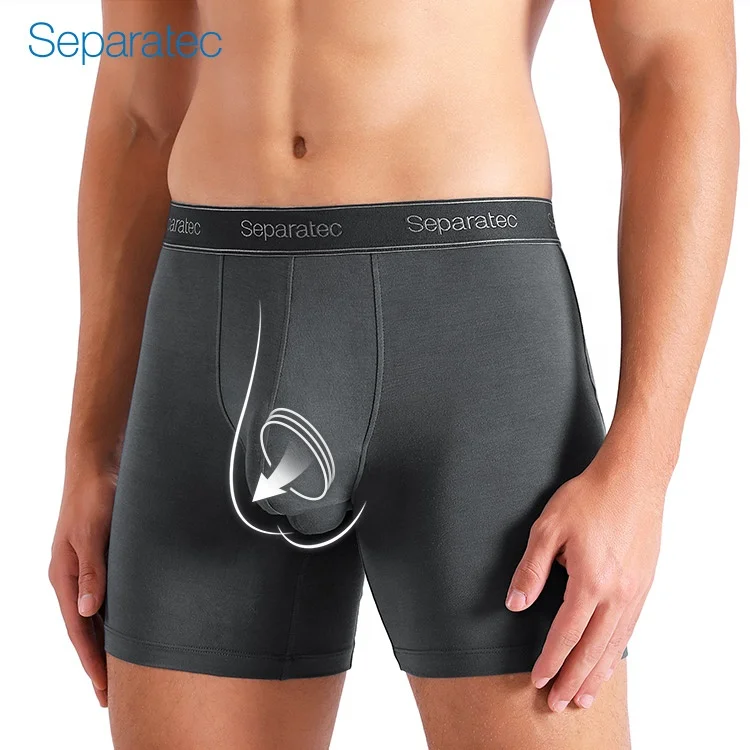 

Separatec Men's Underwear Comfort Soft Micro Modal Boxer Briefs with Dual Pouch 3 Pack