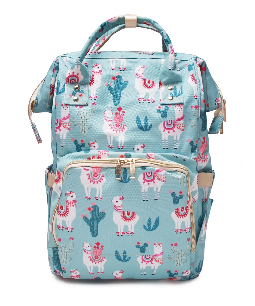 

Wholesale Multifunctional Wholesale Llama Diaper Backpack Canvas Diaper Mummy Bag Baby Care Packs With Cute Sheep DOM112-1276